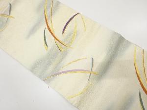 霞に抽象模様織り出し　名古屋帯